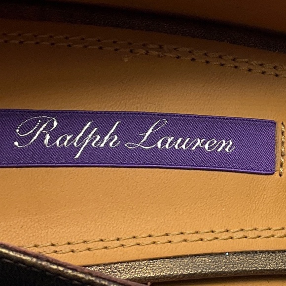 RALPH LAUREN COLLECTION BRONZE METALLIC LEATHER PUMPS - Picture 10 of 10